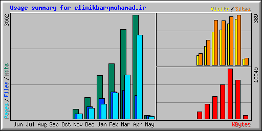 Usage summary for clinikbarqmohamad.ir